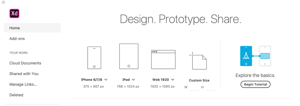 Adobe Xd landing page