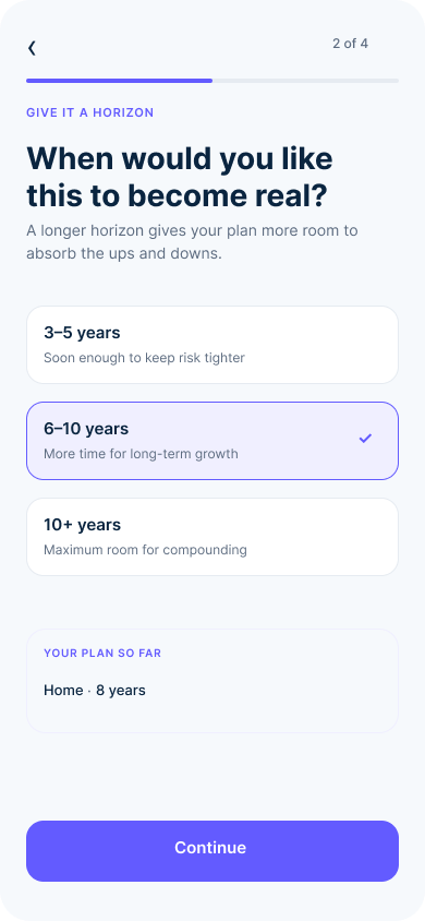 Timeframe onboarding