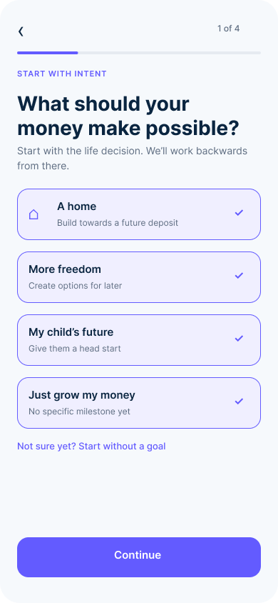 Goal onboarding